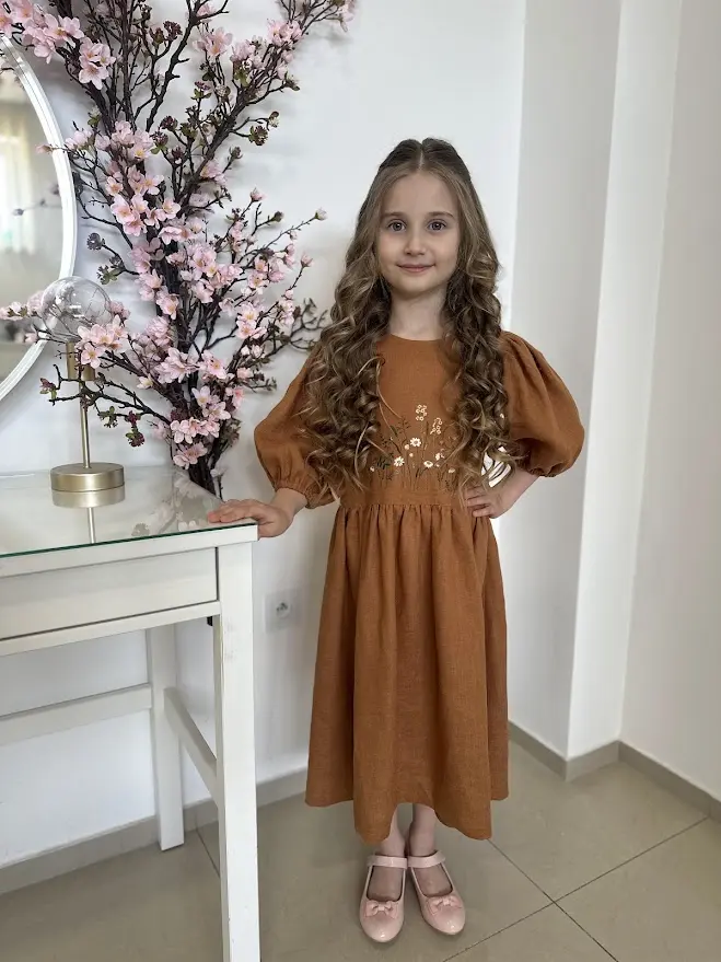 Detské ľanové šaty - Anabela