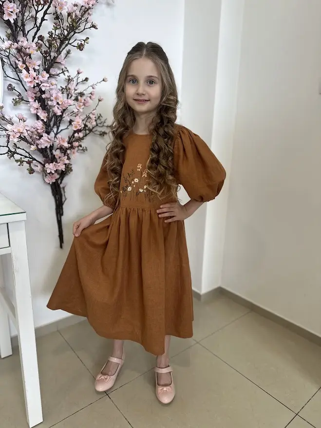 Detské ľanové šaty - Anabela
