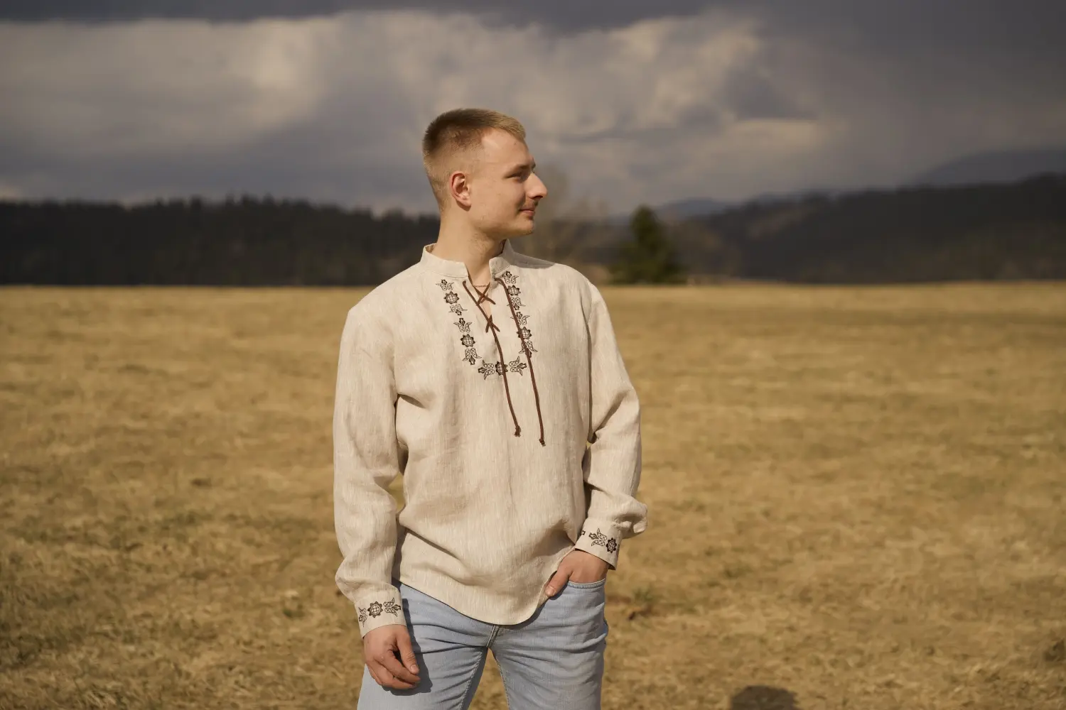 Pánska ľanová košeľa - Adam